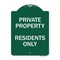Signmission Designer Series Residents Only, Green & White Heavy-Gauge Aluminum Sign, 24" x 18", GW-1824-9894 A-DES-GW-1824-9894 - alternate 1
